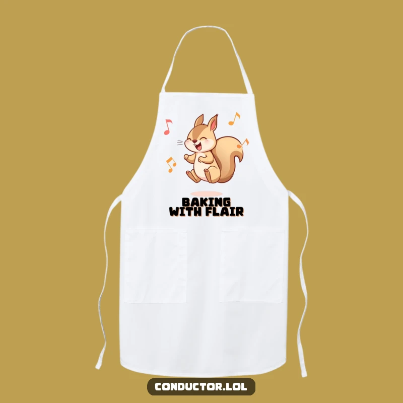 Funny Squirrel Musician Apron: Cook with Playful Musicality