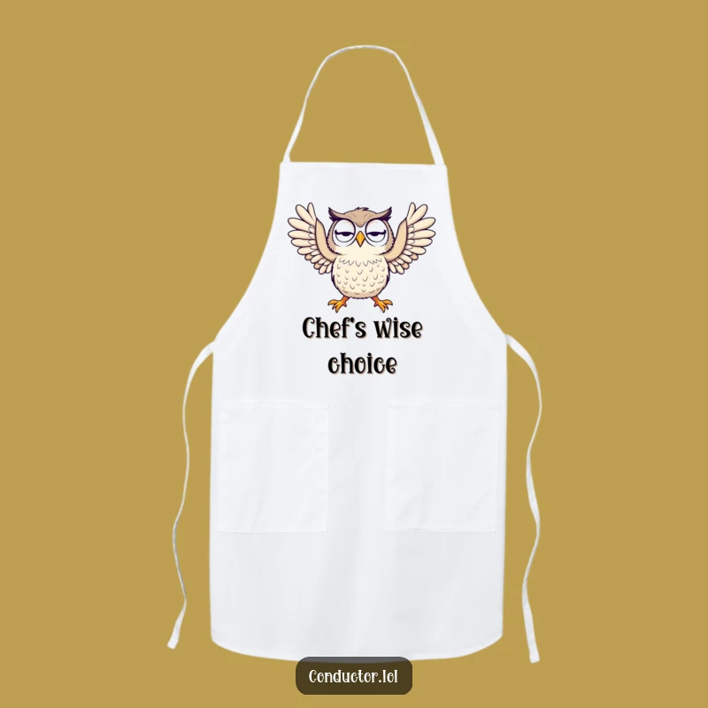 Funny Owl Apron - Dramatic Arm Gesture Kitchen Wear for Chefs