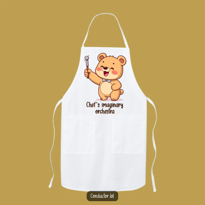 Funny Bear Conductor Apron: Conduct Your Kitchen with Gusto