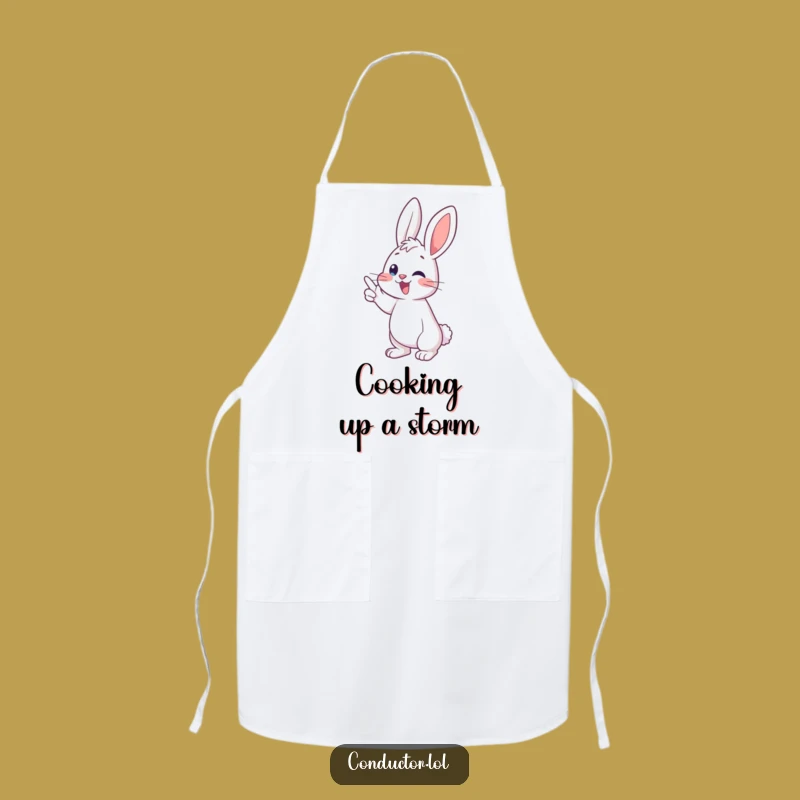 Funny Bunny Conductor Apron: Cook Up a Storm with Musical Flair
