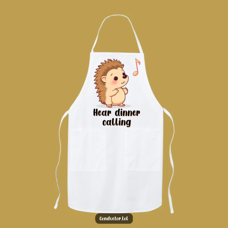 Funny Hedgehog Cue Apron: Cook with Musical Focus