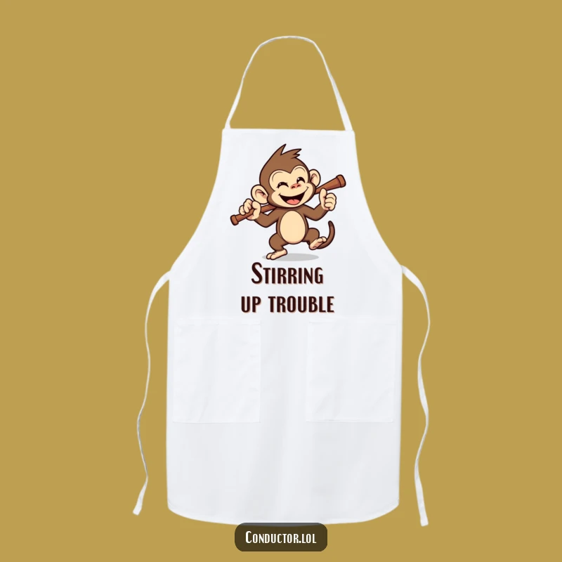Funny Monkey Conductor Apron: Cook Up a Jungle Feast