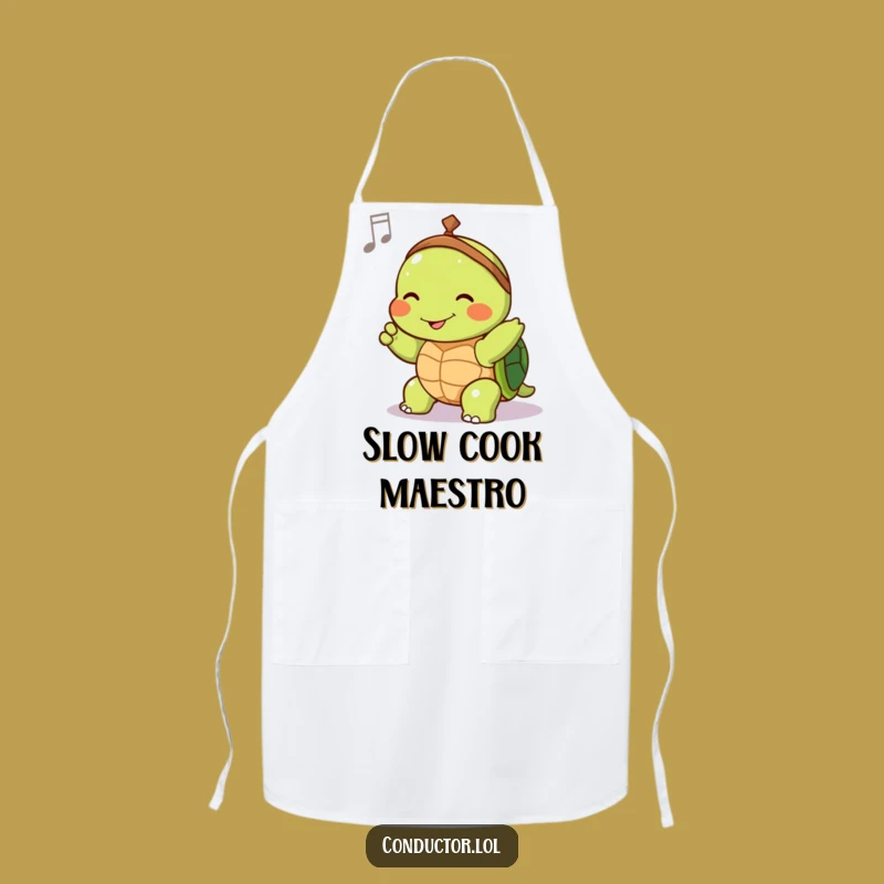 Funny Turtle Conductor Apron - Joyful Maestro Kitchen Wear for Cooking Fun