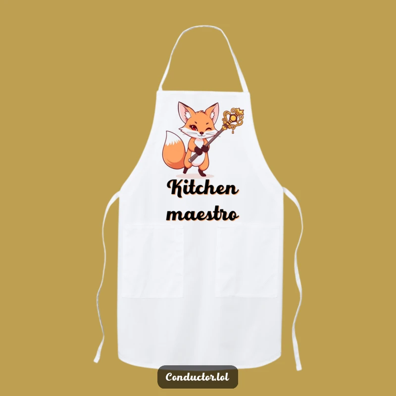 Funny Fox Conductor Apron: Direct Your Kitchen with Mischievous Flair