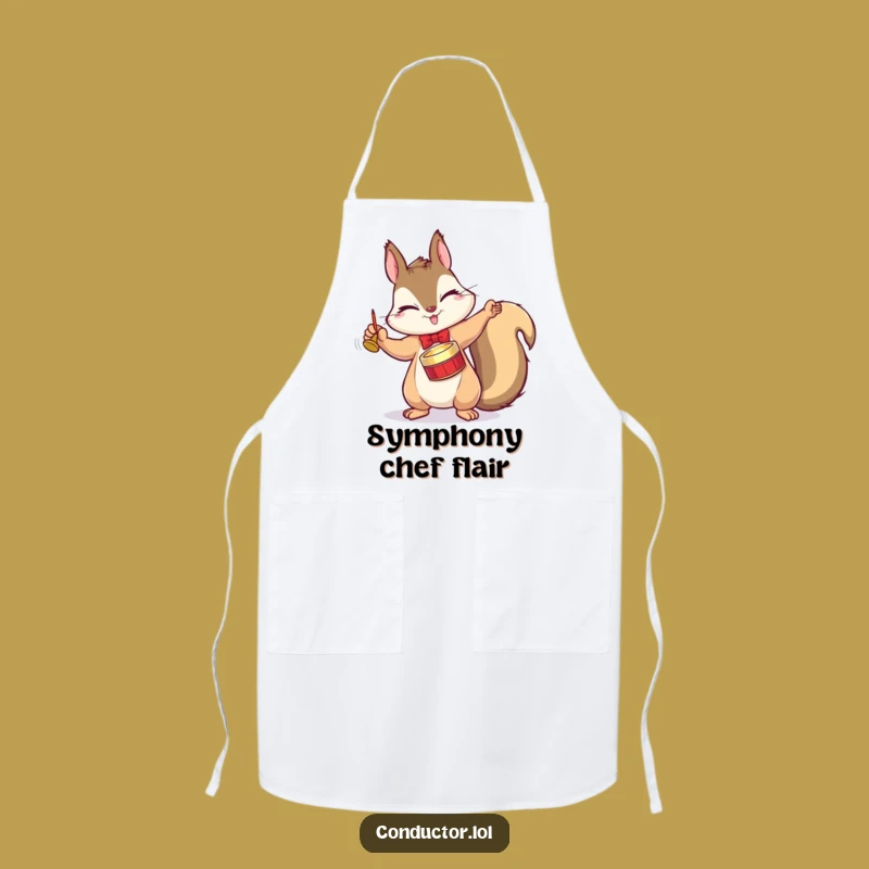 Funny Squirrel Conductor Apron - Hilarious Maestro Kitchen Wear for Cooking Fun