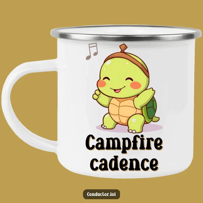 Funny Turtle Conductor Camping Mug - Durable Maestro Cup for Relaxed Melodies