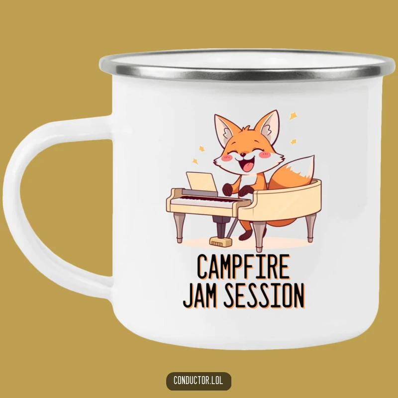 Durable Funny Fox Camping Mug - Your Humorous Musical Adventure Companion