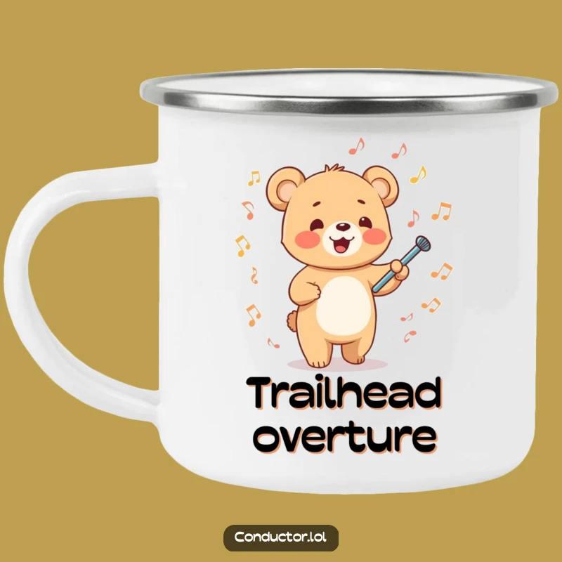 Funny Bear Cub Conductor Camping Mug - Energetic Adventures