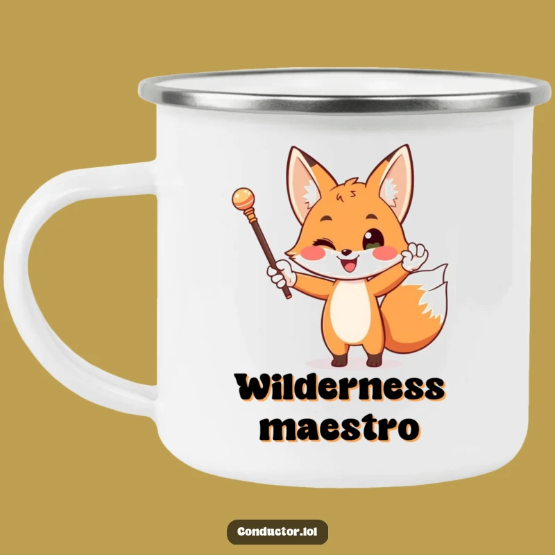 Funny Fox Maestro Camping Mug: Dapper Outdoor Conducting Fun
