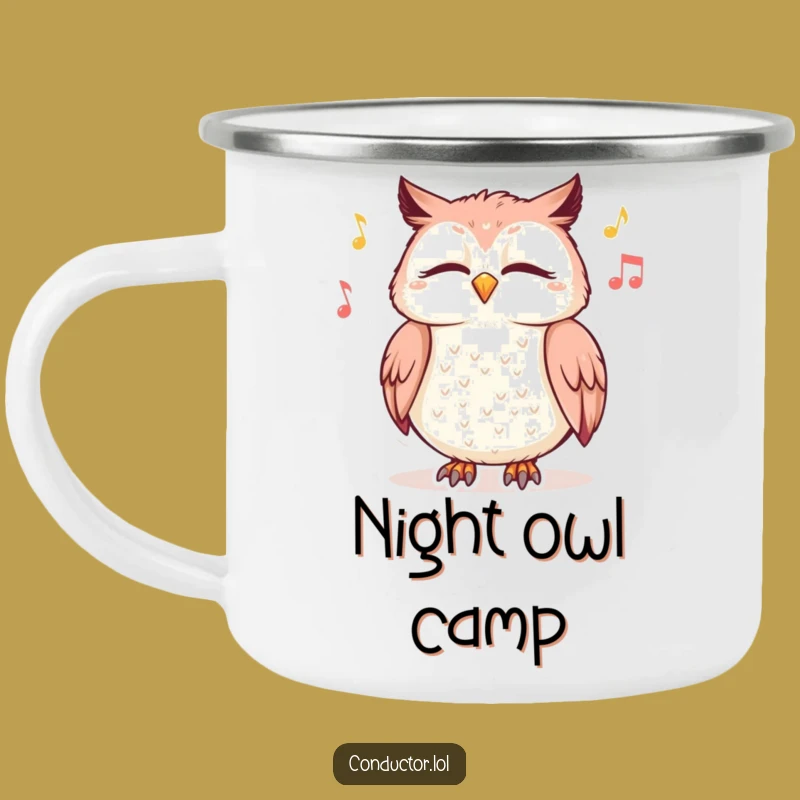 Funny Giggling Owl Music Camping Mug: Adventure Tunes - Perfect Gift!