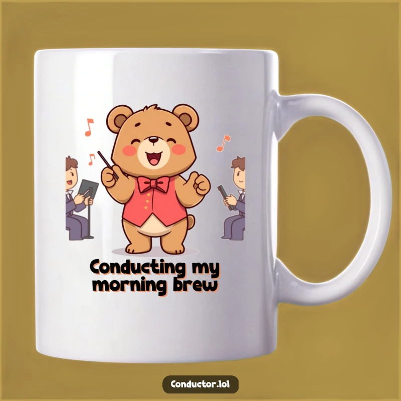 Funny Bear Conductor Mug: A Joyful Maestro Gift for Music Lovers