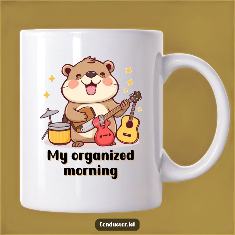 Funny Beaver Music Mug: Organized Arranger Gift, Cheerful Instrument Cup