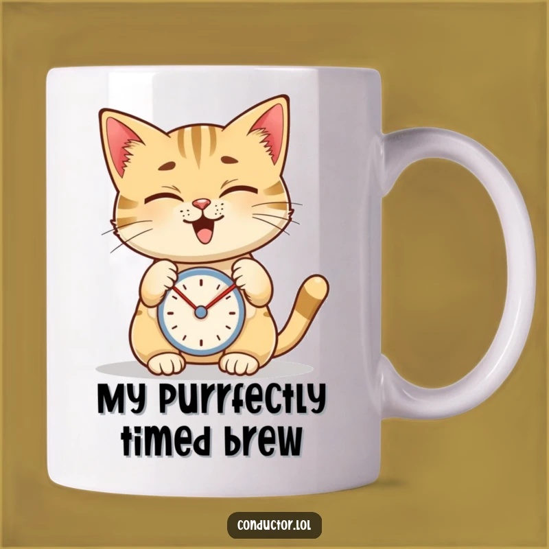 Funny Cat Metronome Mug, Giggling Feline's Rhythmic Precision Gift