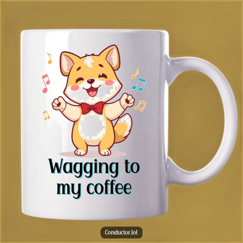 Funny Dog Conductor Mug: A Hilarious Music Lover Gift with Wagging Tail
