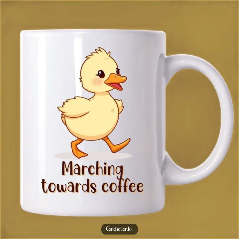 Funny Duckling Marcher Mug: Spirited Explorer, Perfect Humorous Gift!