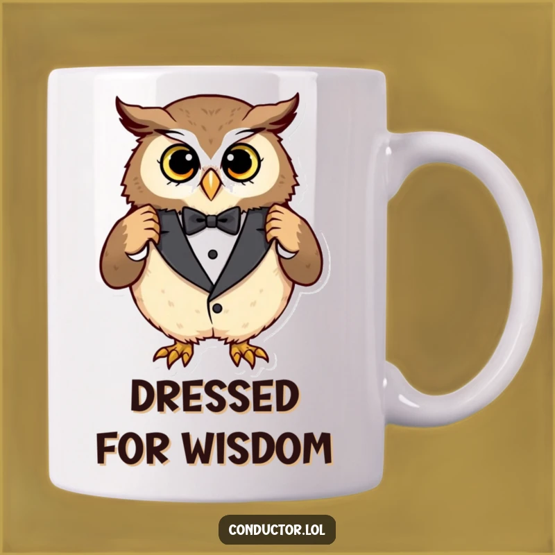 Funny Owl Tuxedo Mug: Sophisticated Style Meets Humor Gift