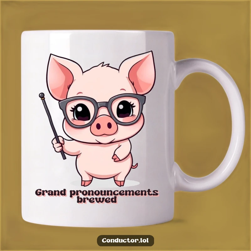 Funny Piglet Orator Mug: The Perfect Humorous Gift for Dramatic Thinkers
