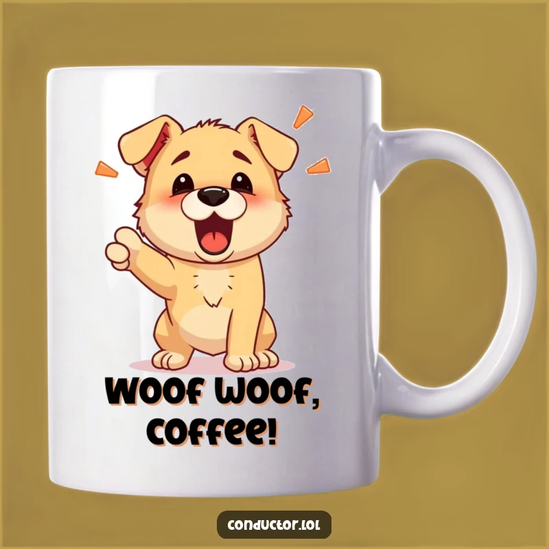 Funny Puppy Commander Mug - Energetic Barking Commands Gift