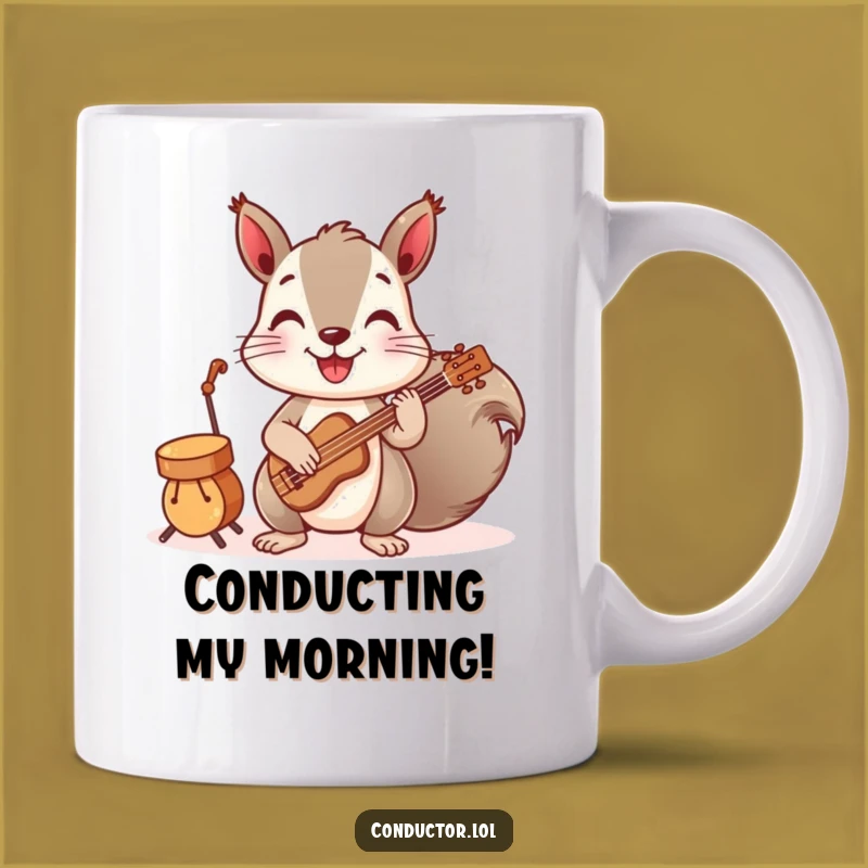 Funny Squirrel Band Mug: A Cheerful Conductor for Your Morning Brew