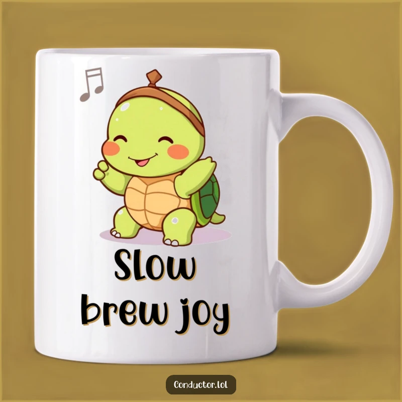Funny Turtle Conductor Mug - Joyful Maestro's Slow Tempo Gift for Music Lovers