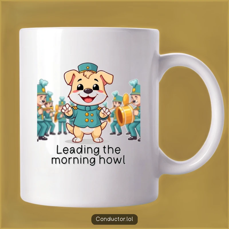 Funny Dog Band Director Mug, Proud Pooch's Marching Band Conductor Gift