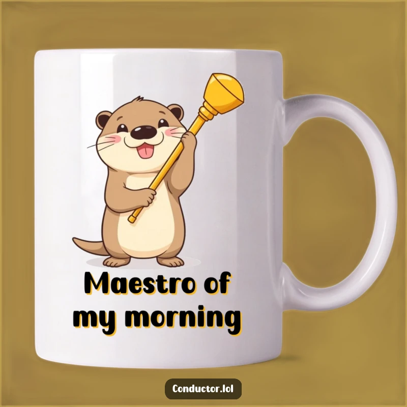 Funny Otter Conductor Mug: A Hilarious Maestro Gift for Music Lovers