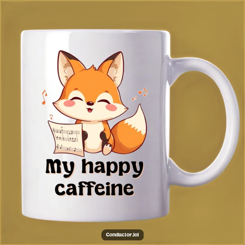 Funny Fox Composer Mug - Intense Joyful Musician Gift