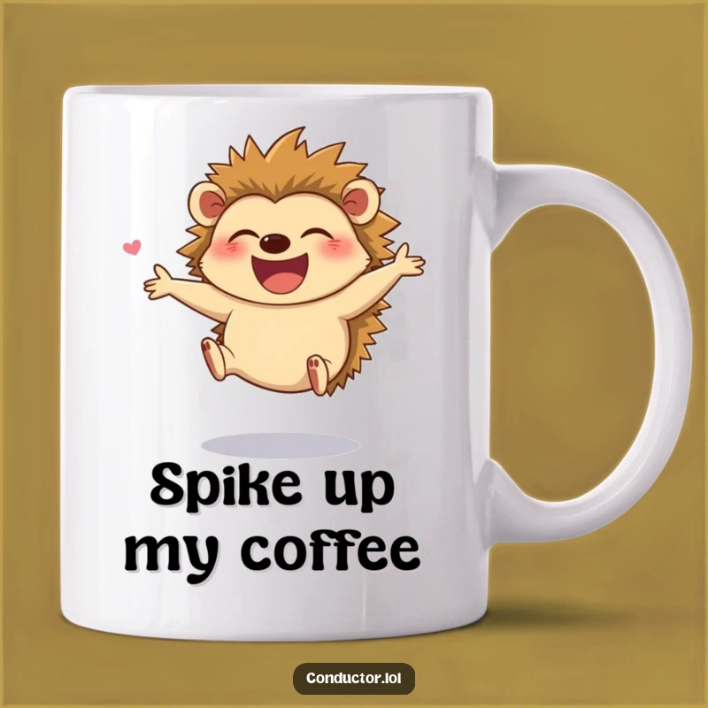 Funny Hedgehog Director Mug - Joyful Leaping Maestro Gift