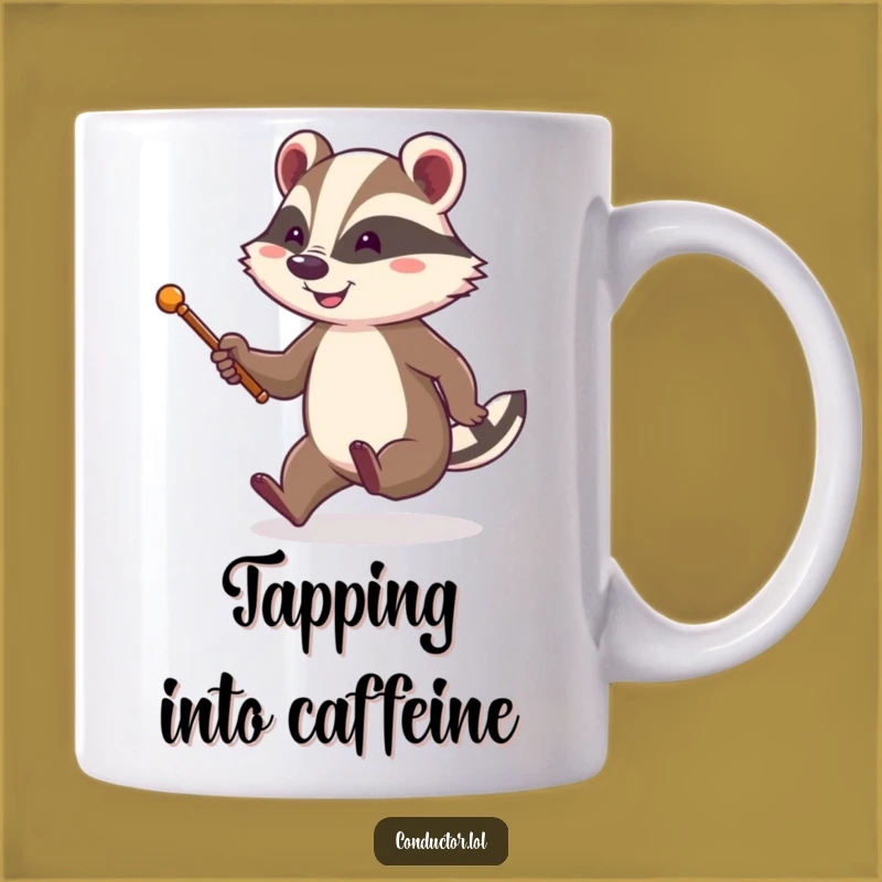 Funny Badger Conductor Mug: Conduct Your Day with Cheerful Energy