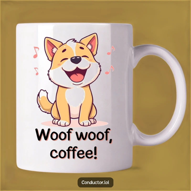 Funny Dog Music Lover Mug - A Joyful Gift for Barking Beat Fans