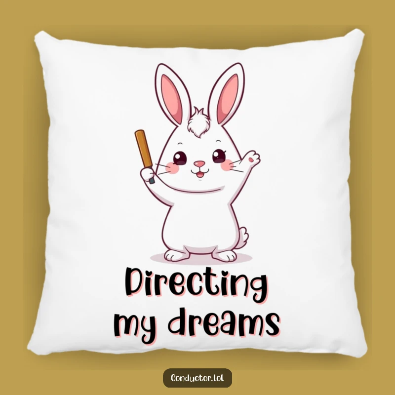Funny Rabbit Conductor Pillow: Cozy Up with Gentle Authority