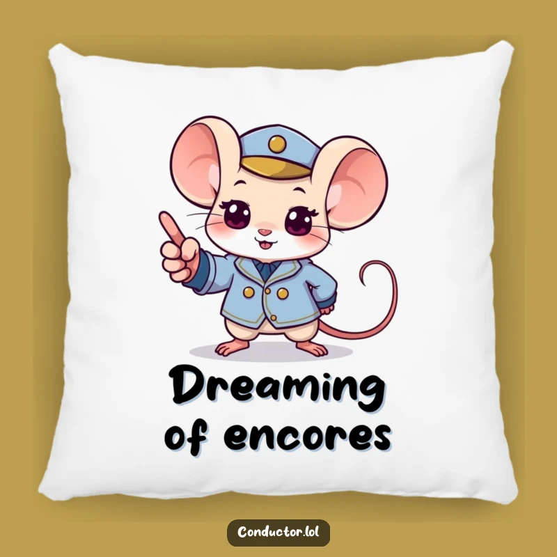 Funny Mouse Conductor Pillow: Cozy Cushion for Music Lovers