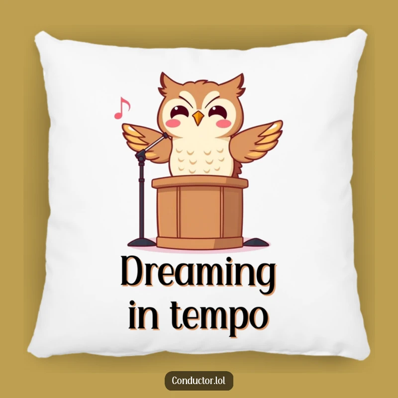 Funny Owl Conductor Pillow Accent: Cozy Up with Maestro Wisdom