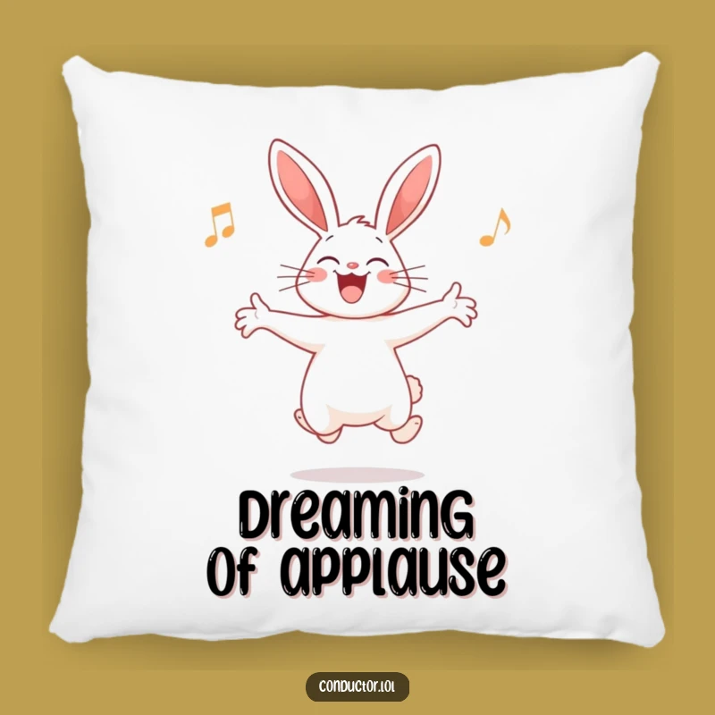 Funny Rabbit Conductor Pillow: Snuggle Up to This Maestro's Giggles