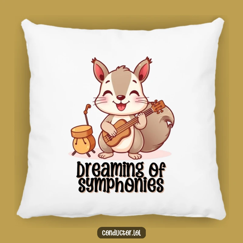 Funny Squirrel Band Pillow: Musical Comfort for Your Cozy Space