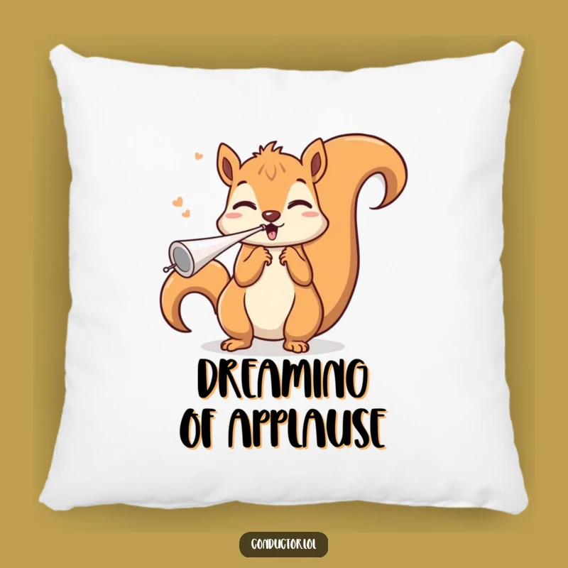 Funny Squirrel Conductor Pillow: Cuddle Up with This Hilarious Musical Companion!