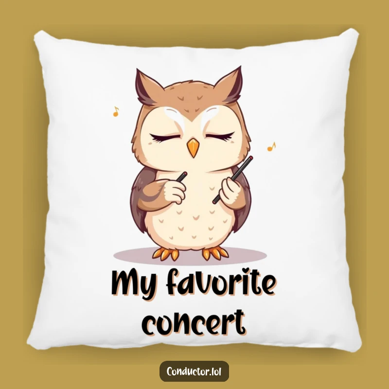 Funny Owl Conductor Pillow: Cuddle Up with This Wise Musical Companion!