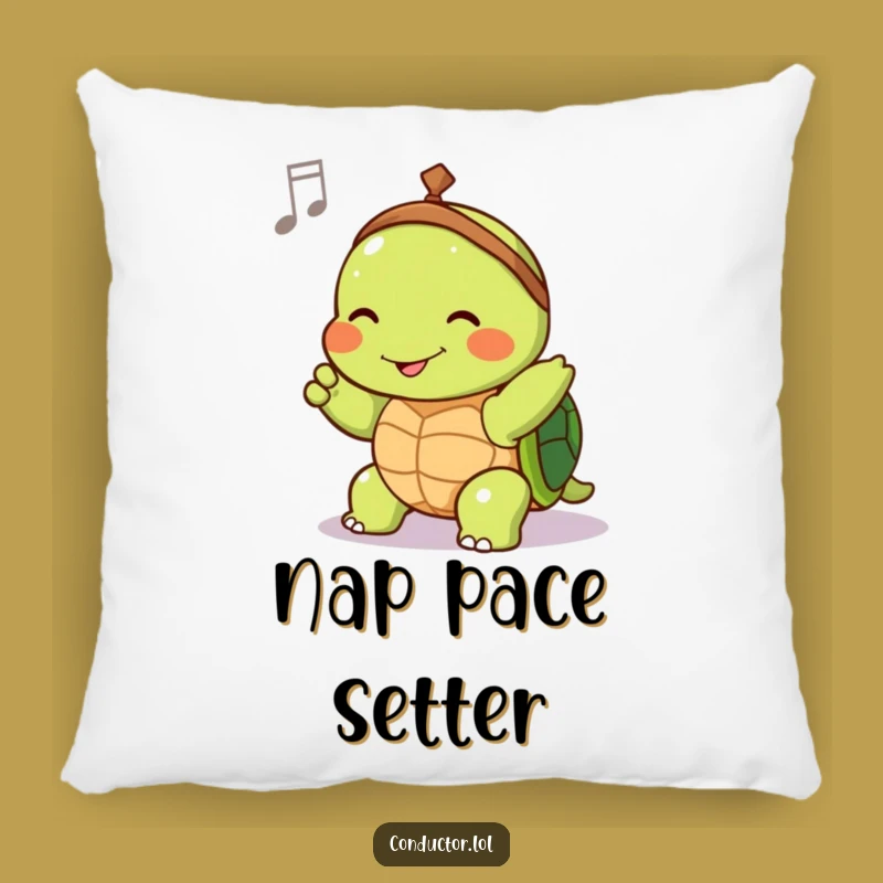 Funny Turtle Conductor Pillow - Cozy Maestro Accent for Music Fans' Comfort