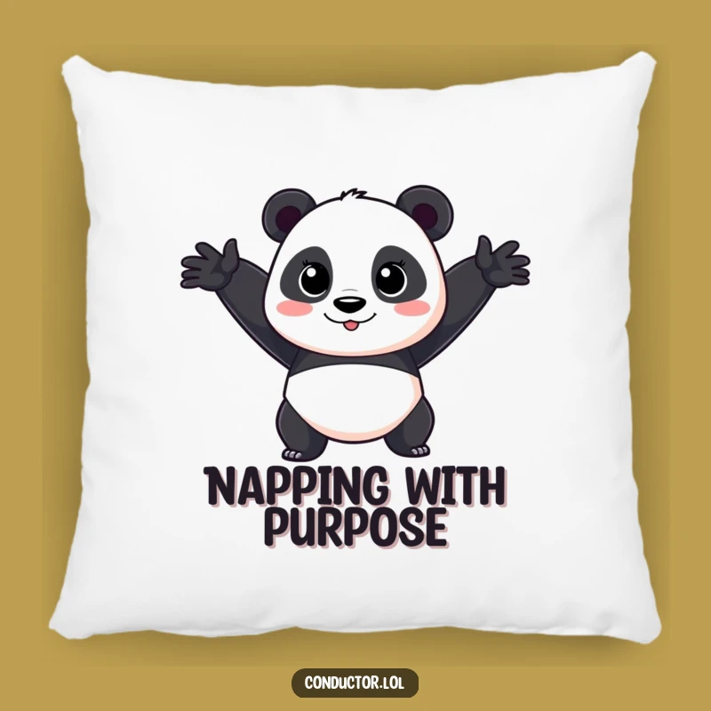 Funny Panda Performer Pillow: Cozy & Dramatic Accent for Theatre Buffs