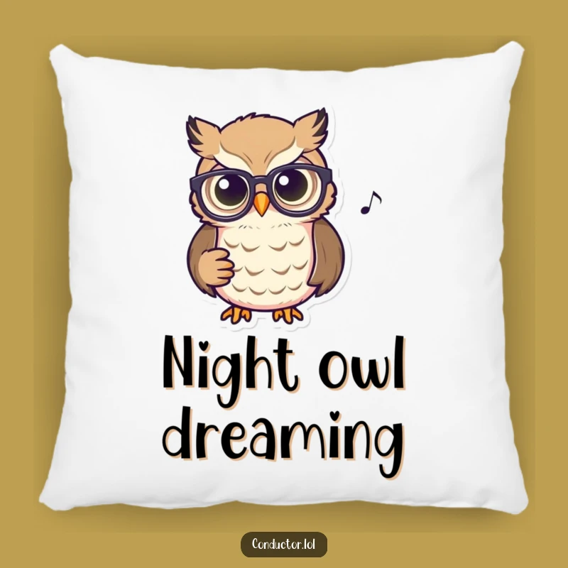 Funny Owl Conductor Pillow: Snuggle Up to This Maestro's Wisdom