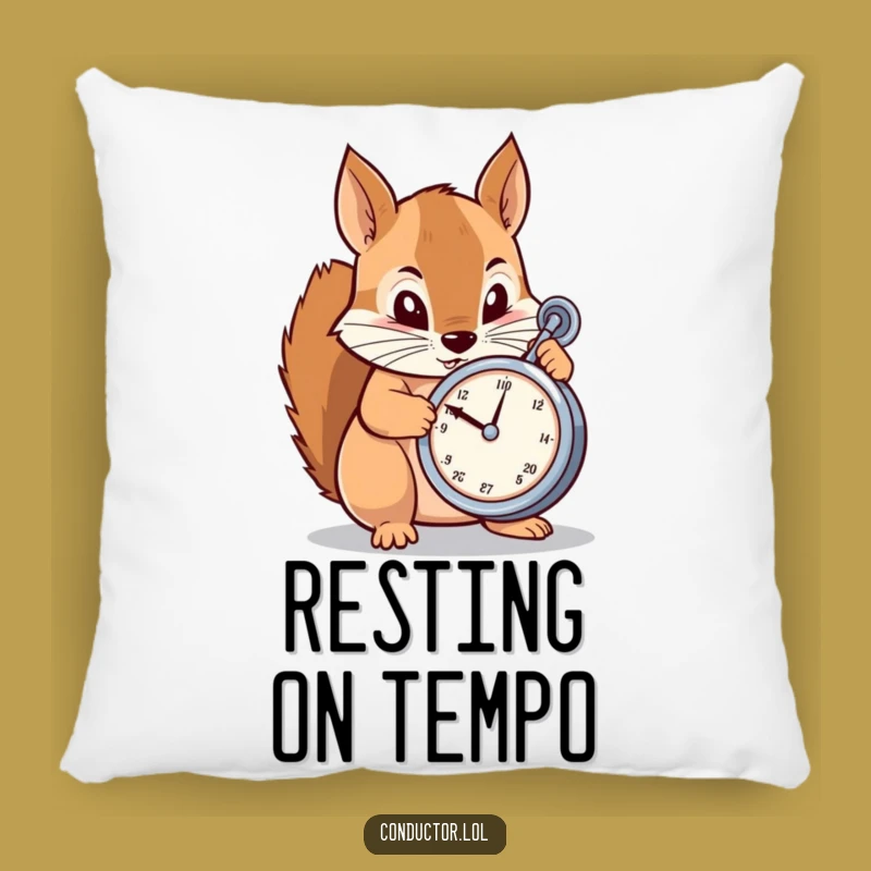 Funny Squirrel Metronome Pillow: Cozy Comfort with Focused Charm