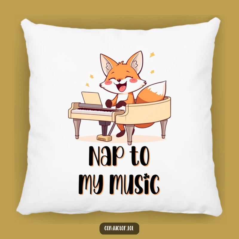 Soft Funny Fox Pillow - Cozy Up with This Humorous Musical Accent