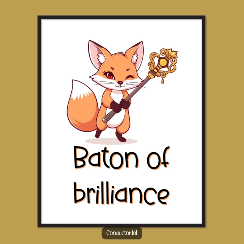 Funny Fox Digital Art: Mischievous Maestro for Instant Decor