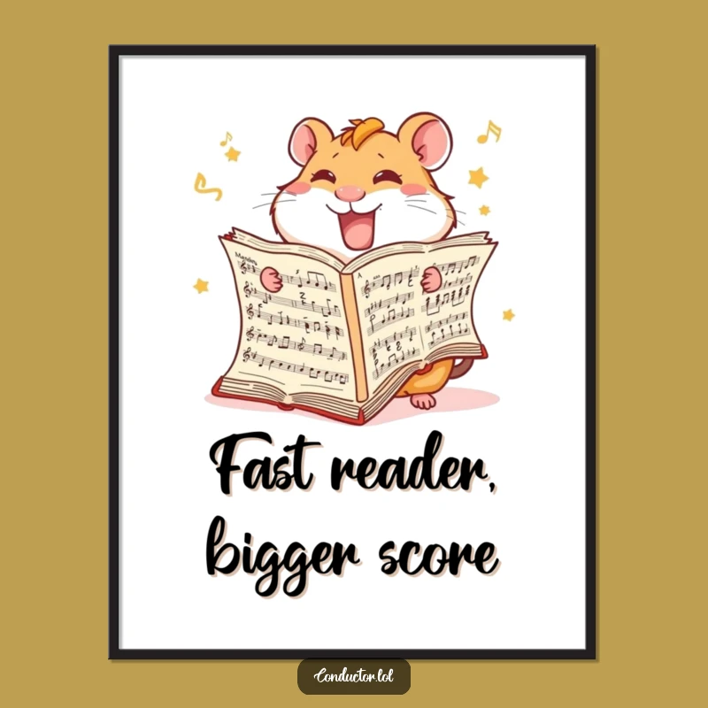 Funny Hamster Score Digital Art - Rapid Art for Instant Hilarious Decor