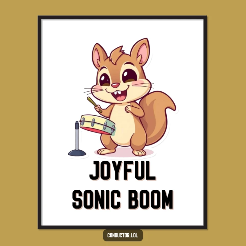 Funny Digital Art: Energetic Squirrel Banging Cymbals, Instant Wild Decor