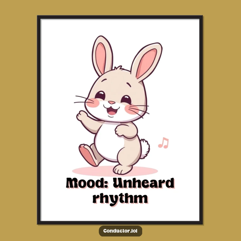 Funny Rabbit Digital Art: Cheerful Rhythm for Instant Wall Decor