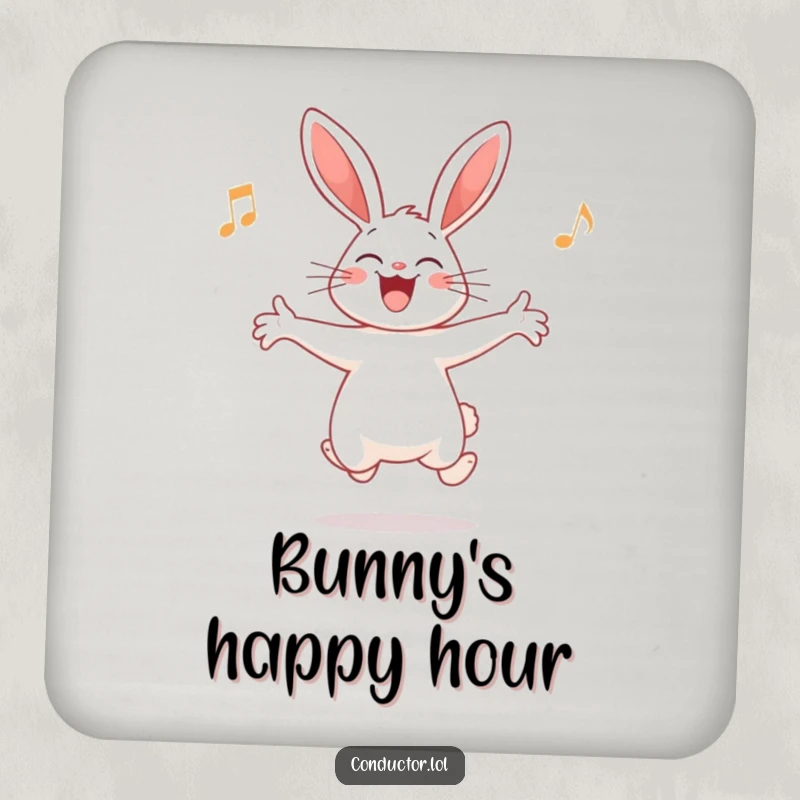 Funny Rabbit Conductor Coaster: A giggling rabbit conducting an orchestra, adding a musical and humorous element to your table.