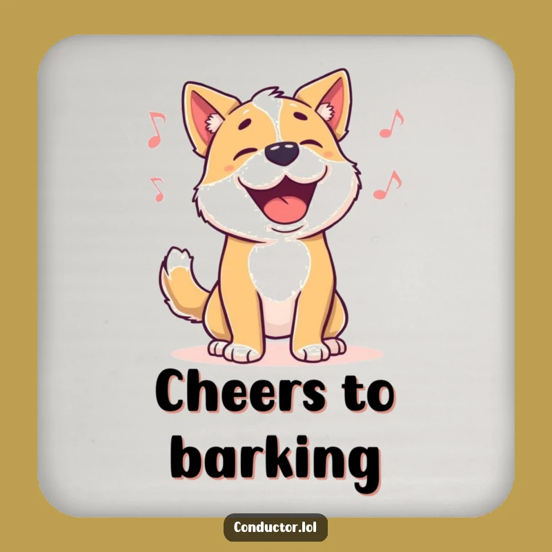 Funny Dog Music Coasters - Protect Surfaces with Humorous Barking Beats