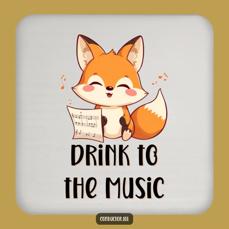 Funny Fox Composer Coaster - Musical Focus for Your Table