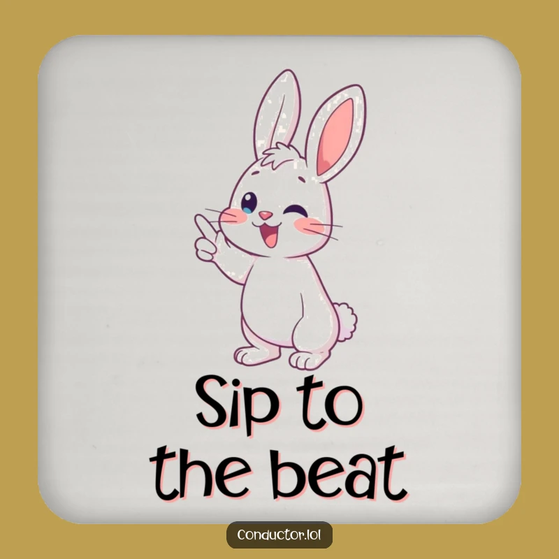 Funny Bunny Conductor Coaster Set: Protect Surfaces with Musical Glee